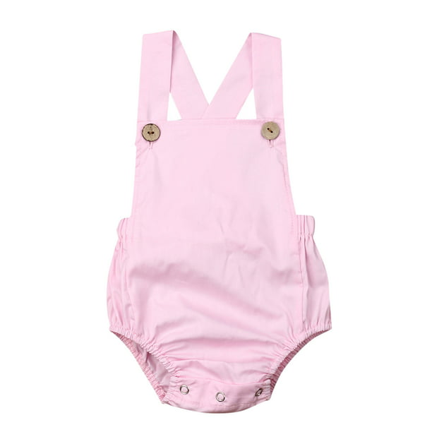 Baby Sleeveless Romper Bodysuit Newborn Boy Girl Cotton Buttons Solid Stripe Jumpsuit Clothes 